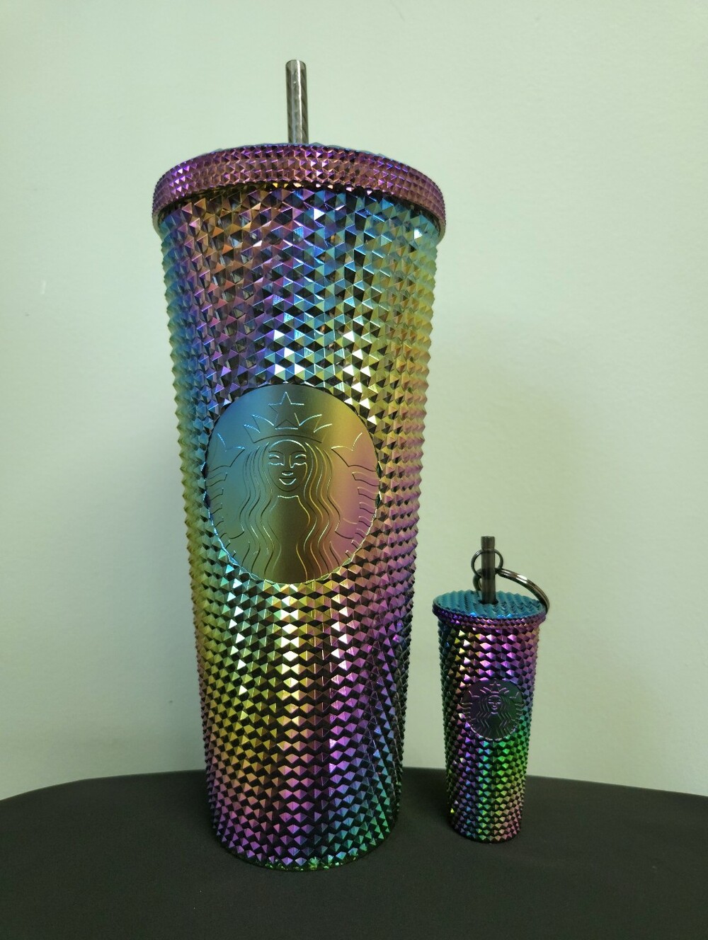 Starbucks Studded Oil Slick Tumbler + Matching Keychain - Fall 2023 Collection